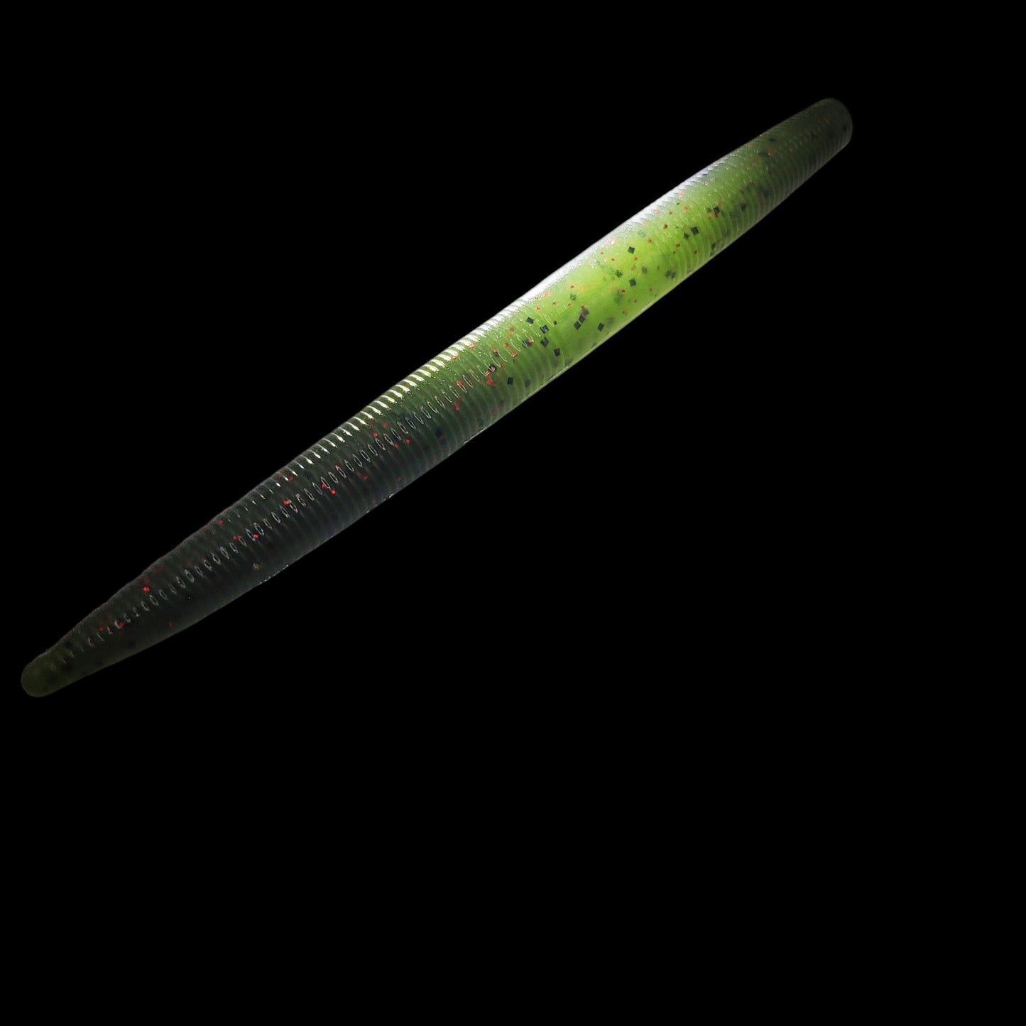 Worm 5" Green Watermelon Black Red Flk x8