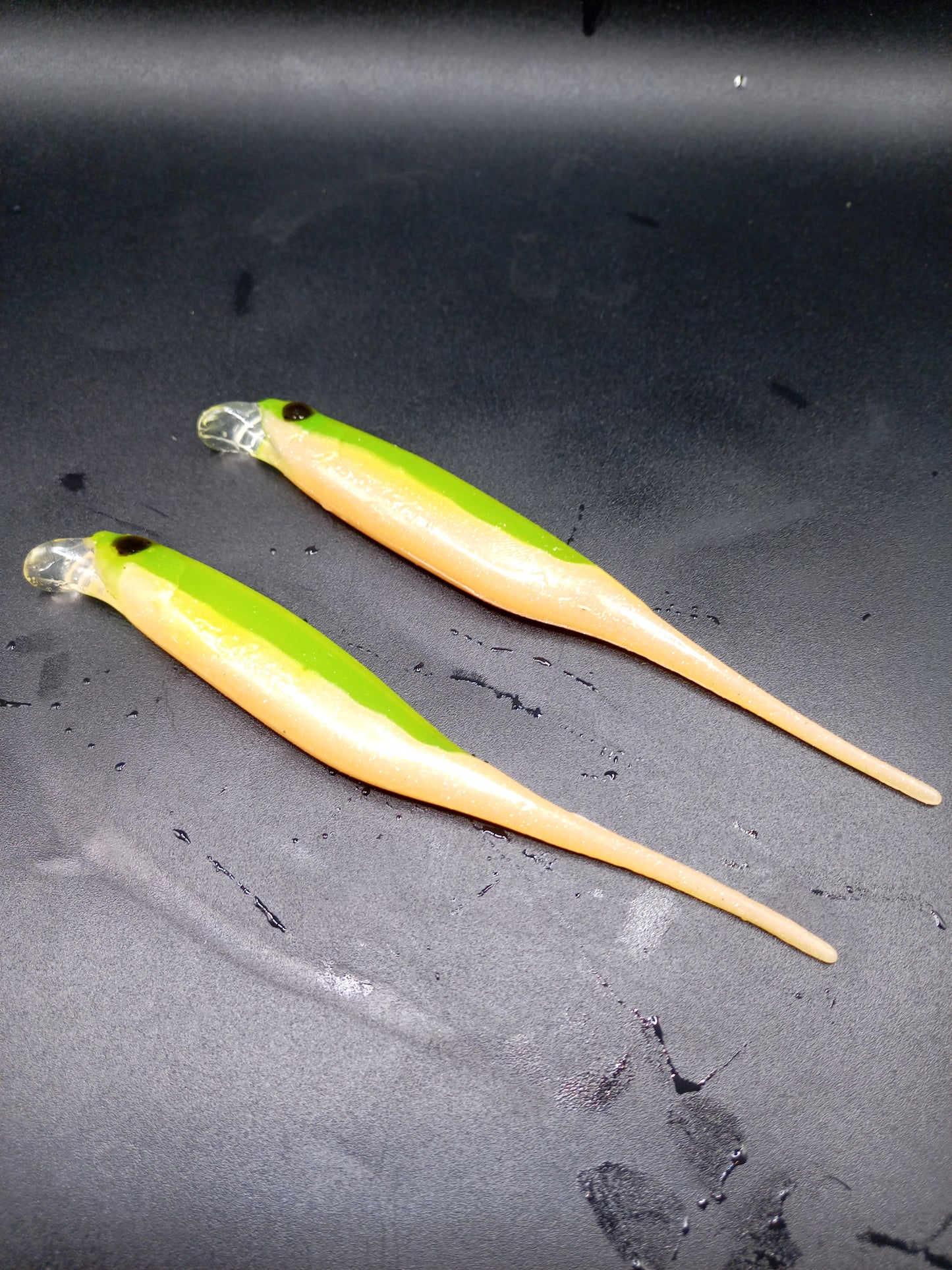 Fly Shad© 6" Bone Chartreuse Lime x4