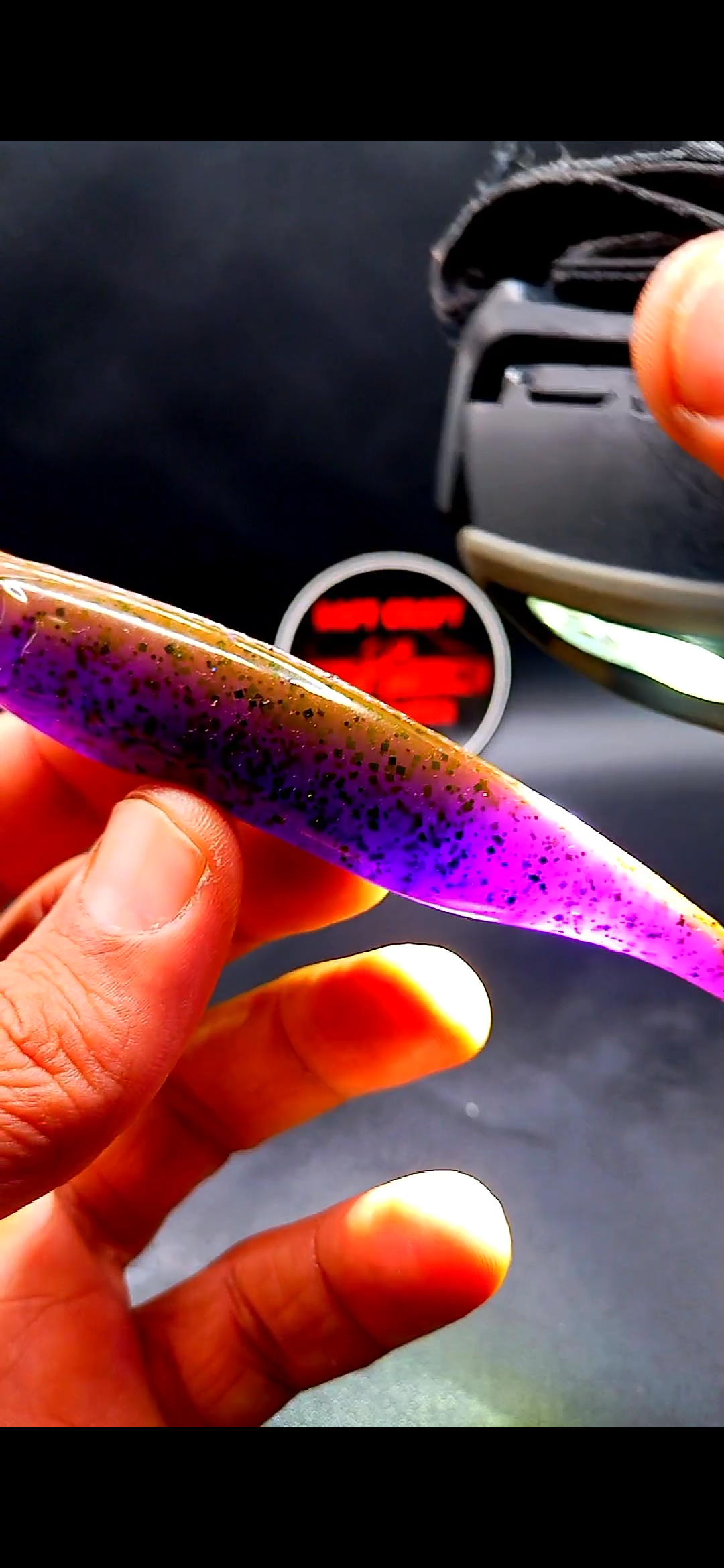 Fly Shad© 6"Cameleon Purple, Blk flk x4