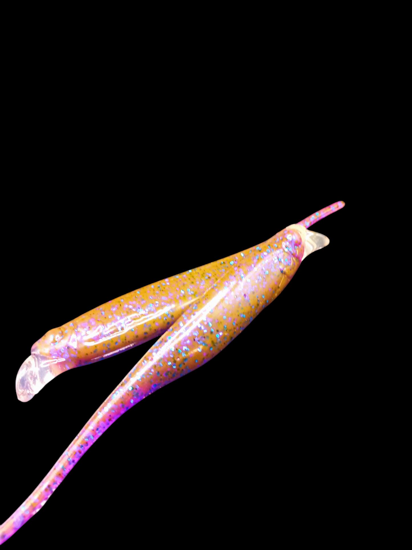 Fly Shad© 6"Cameleon Purple Calicoba, Blk Blu flk x4