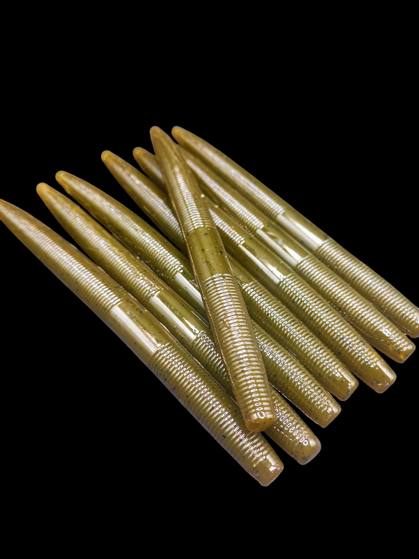 Worm 5" Green Pumpkin Blk Flk x8