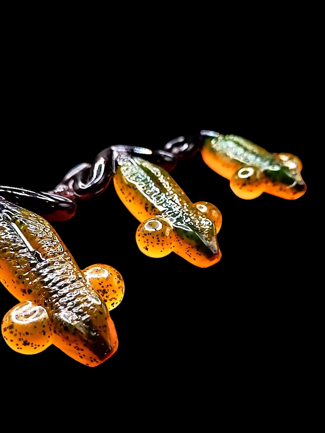 Anura Frog© SOFT Sinking 2,3"-4,3" Baby Bass Black legs x8