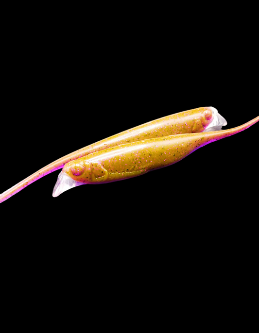Fly Shad©6" Cameleon Fush Blk Flk x4