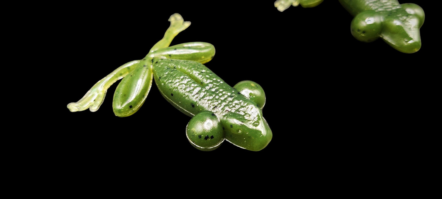 Anura Frog© SOFT Sinking 2,3"-4,3" Green Watermelon blk flk x8